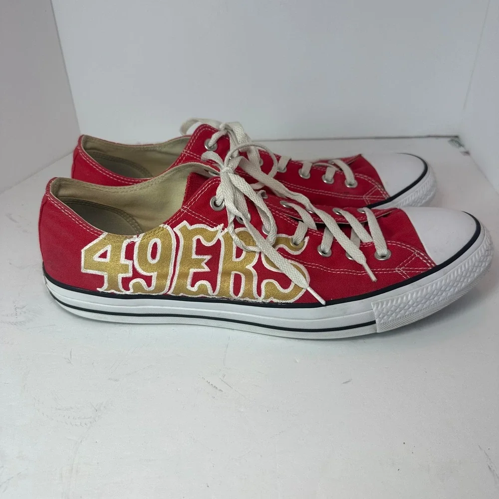Converse Chuck Taylor All Star Low Top San Francisco 49ers Custom Red Mens Shoes - Picture 4 of 16